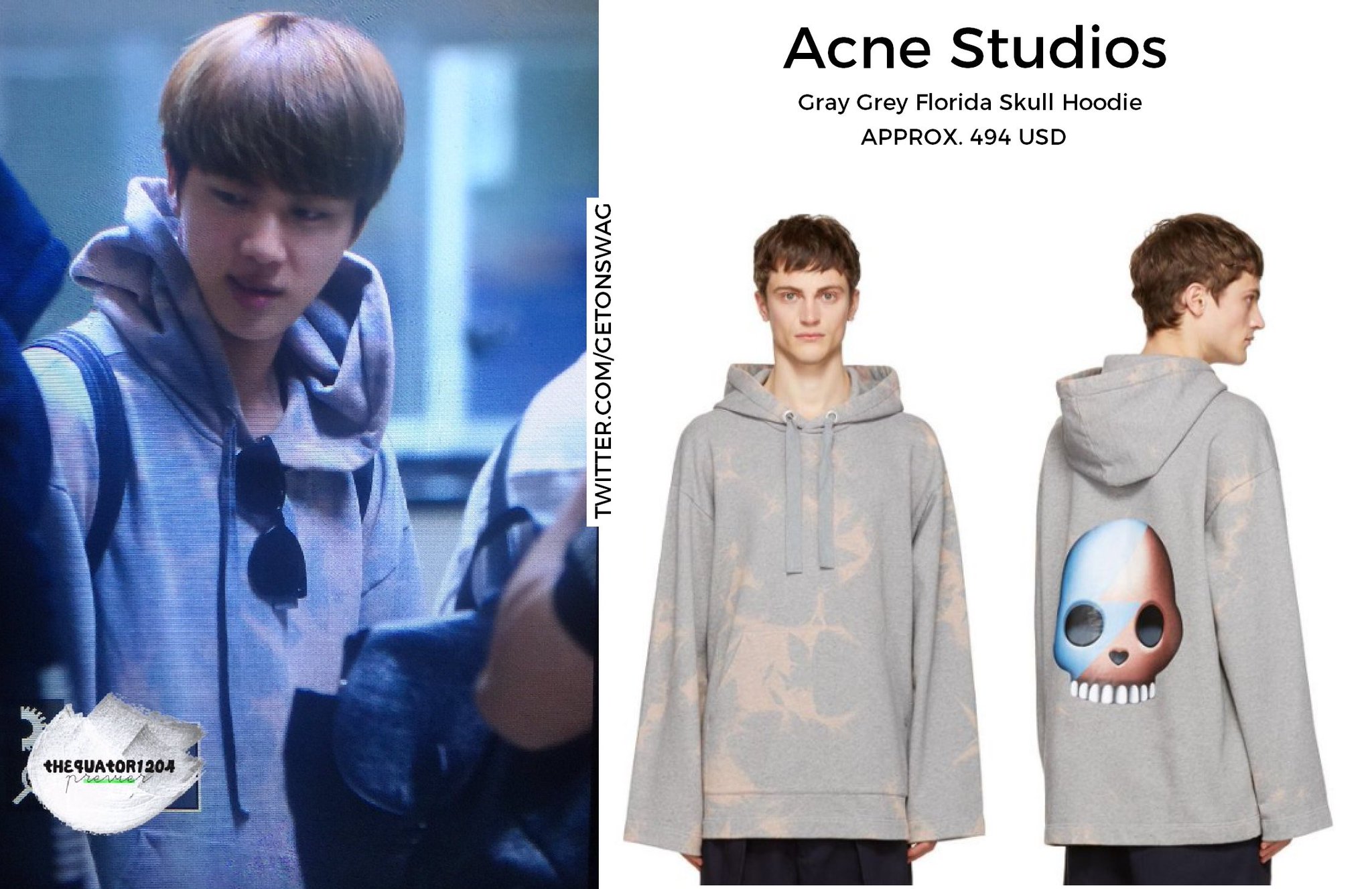 LE SSERAFIM ユンジン 着用 ACNE STUDIOS Skull Printed Hoodie LE SSERAFIM ユンジン 着用 Acne Studios Skull Printed Hoodie