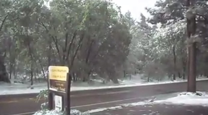 Snow in May?!! Here's proof that it is snowing in San Diego fox5sandiego.com/weather/ via Mt. Laguna Lodge