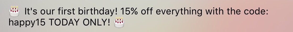 dubbleprint's tweet photo. It's our first birthday 🎉 
15% off everything with the code: happy15 🎂 https://t.co/C4XGSE1cnL