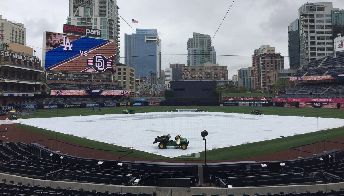 Padres's tweet photo. The #Padres announce that today's game vs. Dodgers has been postponed and will be rescheduled for Sep. 2 at 12:40pm: https://t.co/CaGjrujtoN https://t.co/qzUuvgBPFh