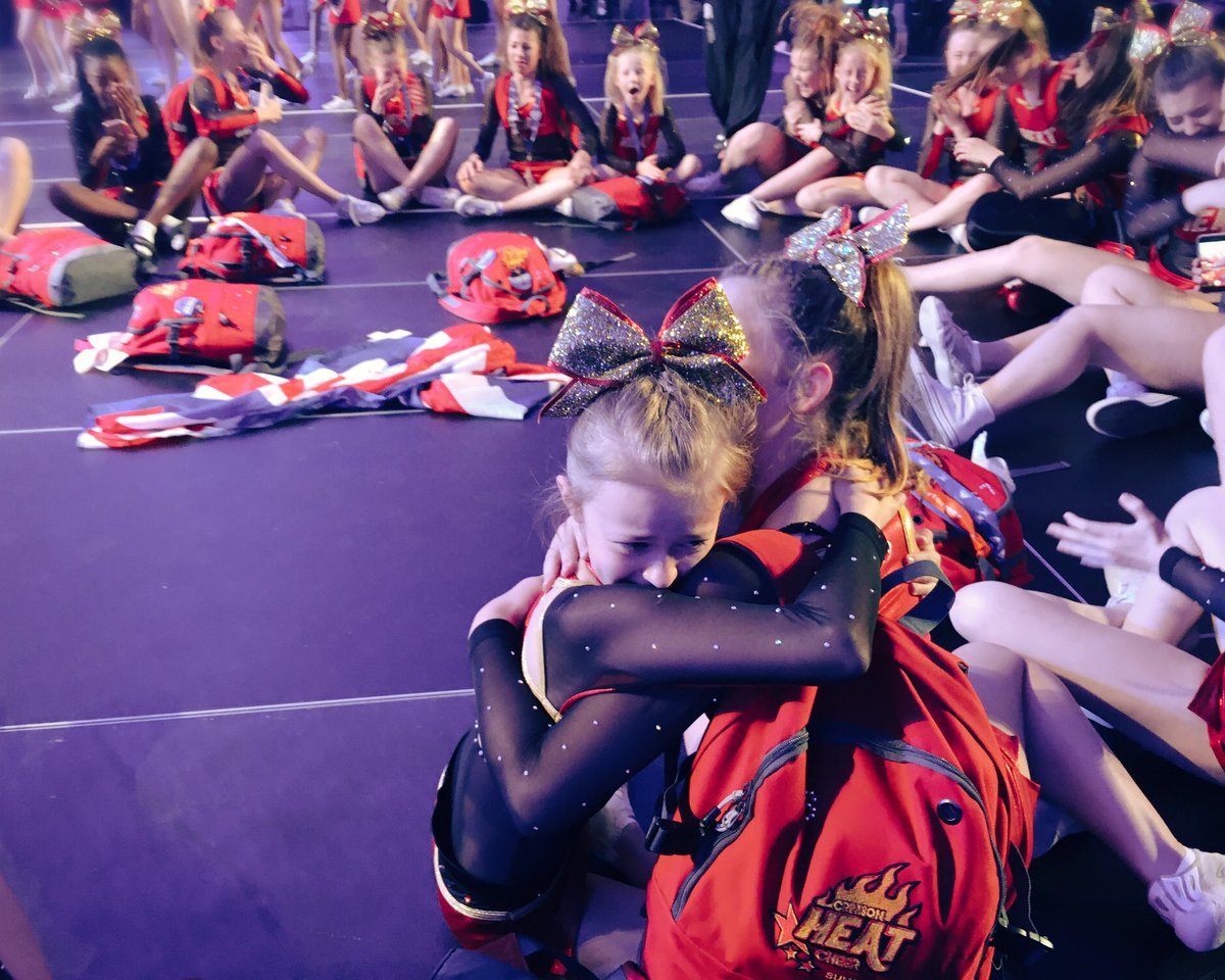 VarsityAllStar's tweet photo. Congratulations to Crimson Heat Cheer Tigers your Large Junior Level 1 champions! #TheSummit17 https://t.co/67puHVgFZV