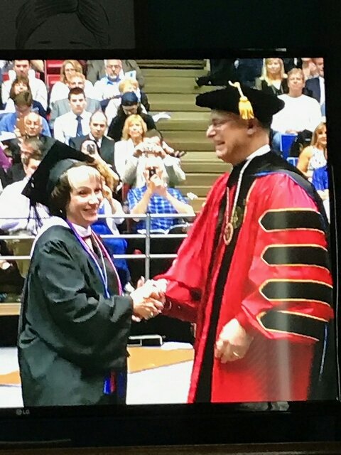 #Flyer17Grad Proud of my wife, Nan on her graduation day. 2017 Nora Duffy Award Winner. Love you.