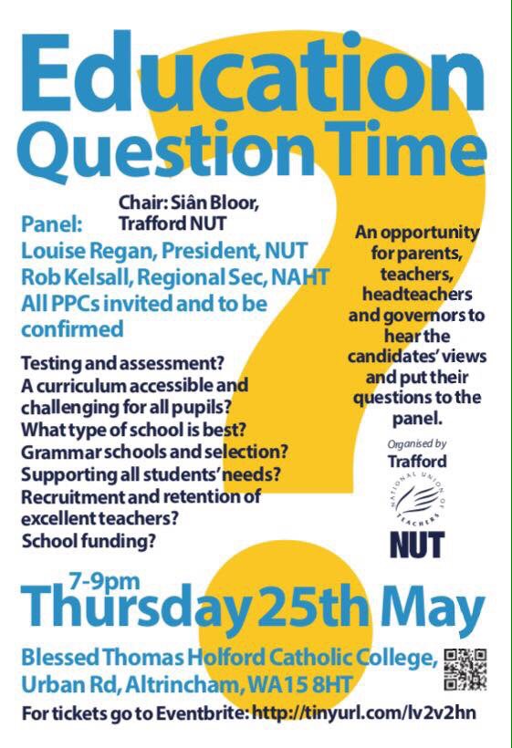 Join us for our ELECTION special! We'll be putting your q's to the candidates for Altrincham &amp; Sale! BOOK NOW!! http/tinyurl.com/lv2v2hn