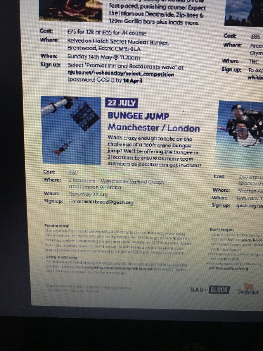 That's me booked on for the bungee jump to raise money for <a href="/GreatOrmondSt/">Great Ormond Street Hospital for Children</a> ...one for the team <a href="/TeamTrenthamPI/">P.Inn Trentham Team</a> 🙈
