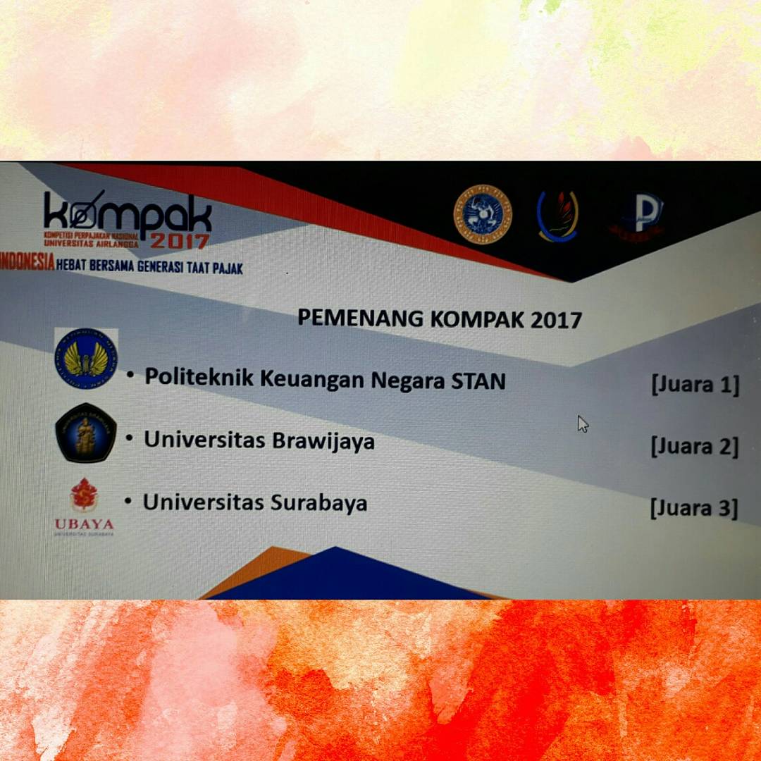 kompak2017's tweet photo. [INFO]
Juara 1 diraih oleh tim PKN STAN. Juara 2 oleh tim UB. Juara 3 oleh tim UBAYA
Selamat kpd para memenang🎉
Sampai jumpa diKOMPAK 2018😉 https://t.co/HskeKQO6TO