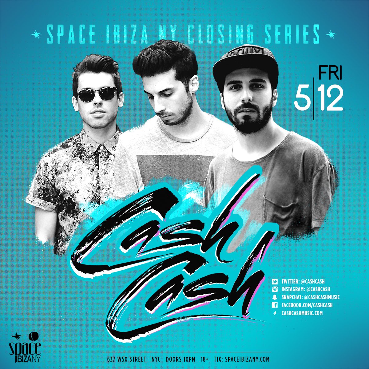 We are counting down the days to <a href="/cashcash/">Cash Cash</a> this friday at <a href="/SpaceIbizaNY/">Space Ibiza New York</a>  tickets on sale <a href="/Wantickets/">Wantickets</a> #closingseries