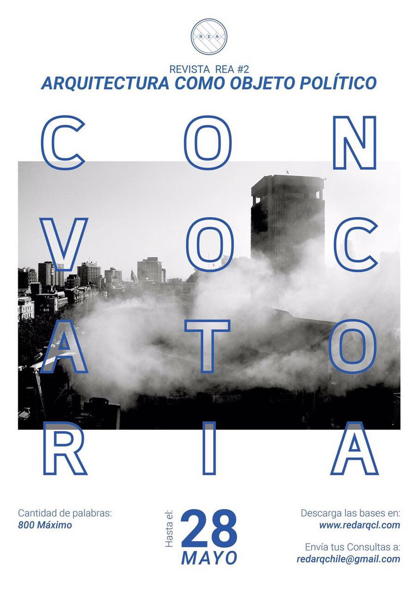 Abierta Convocatoria para el #2 de nuestra revista! Opine, comente, difunda! Bases en redarqcl.com