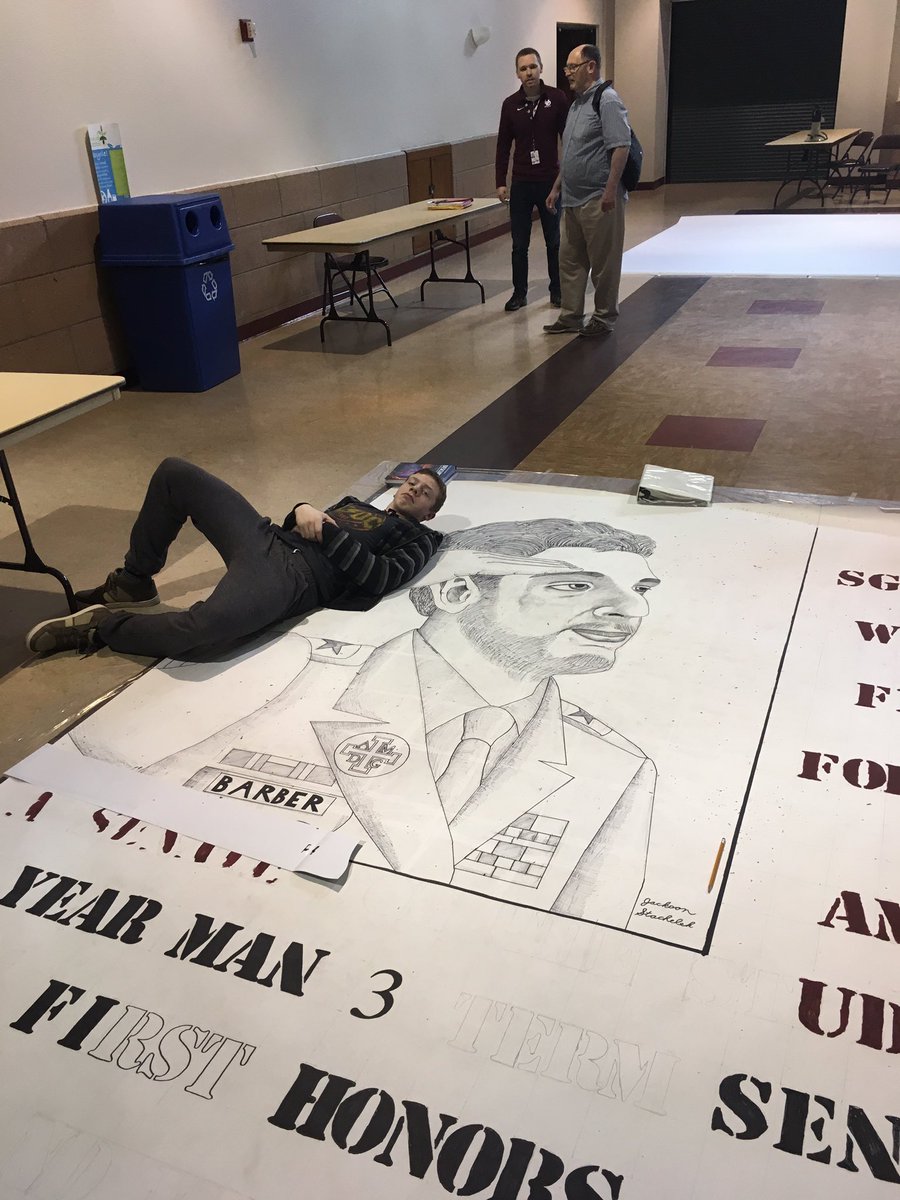 Barber4Sarge's tweet photo. We finished the big banner today! Huge shoutout to Jackson Stachelek for his hard work and talent. You killed it! https://t.co/bPZmElEb1B