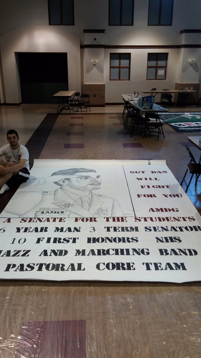 Barber4Sarge's tweet photo. We finished the big banner today! Huge shoutout to Jackson Stachelek for his hard work and talent. You killed it! https://t.co/bPZmElEb1B