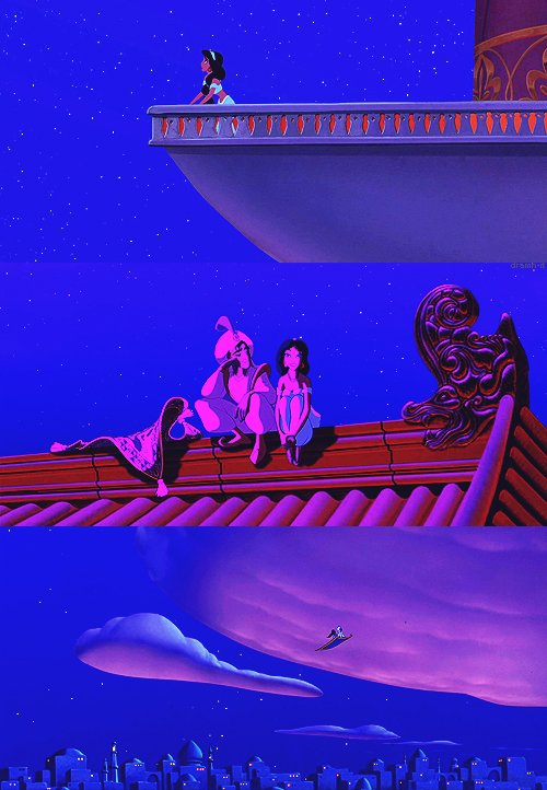 ronniedelcarmen's tweet photo. That deep ultramarine blue color theme again. Aladdin (1992) #Animation #Disney Jasmine and Al are so well drawn in that first image. https://t.co/YDvzB8mrMu