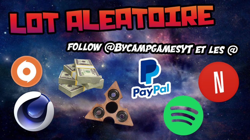 BycampGamesYT's tweet photo. ⏩CONCOURS SPEED⏪

🎁GAGNE UN LOT ALÉATOIRE🎁

#RT 🔃 + #FOLLOW ⤵
@BycampGamesYT 🔙
@FrenchFirze 🔙
@zepierrot 🔙
@krolag36   🔙

Tas 30 sec 🍀🔥😱 https://t.co/o3Kp9N6yNE