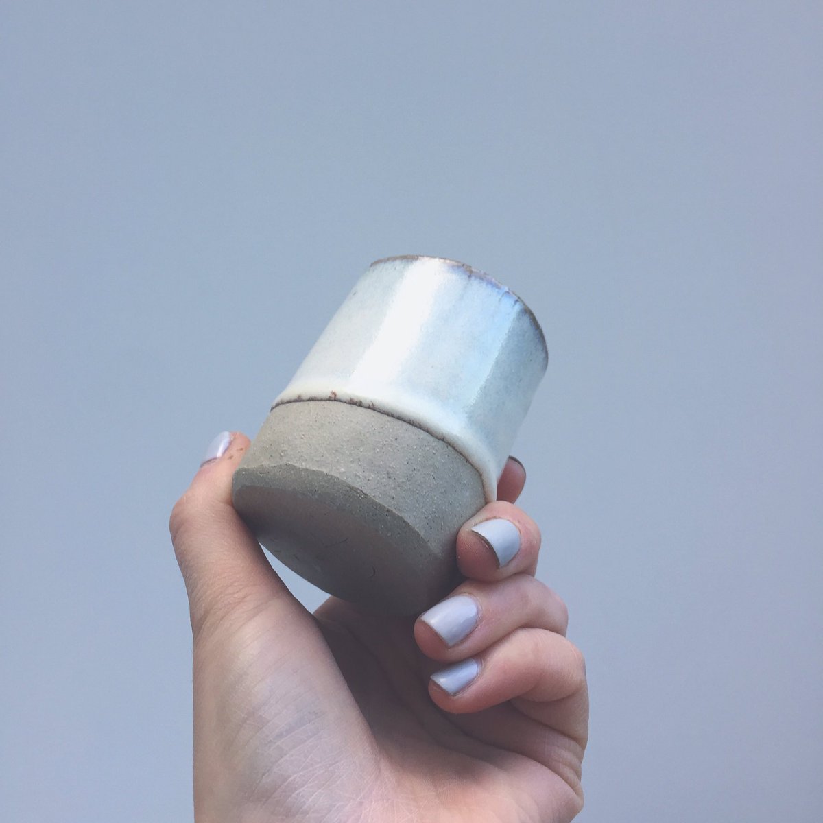 OtisindigO's tweet photo. Tomorrow's #espresso chunky espresso cup with super tactile grey blue glaze #Morningrituals https://t.co/HZsjbF2uF6
