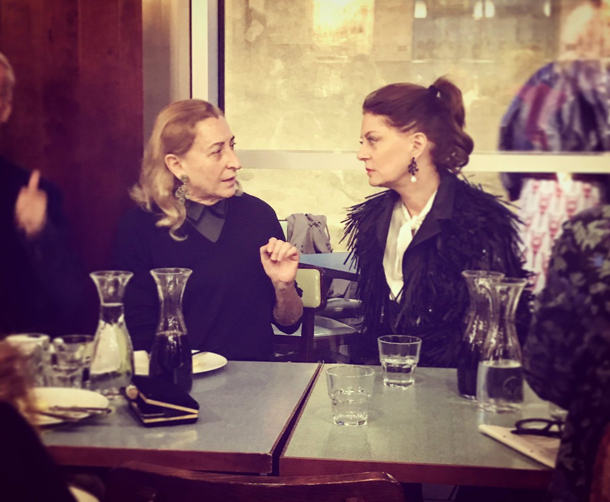 DerekBlasberg's tweet photo. ❤️ Miuccia &amp; Susan ❤️ https://t.co/em89W47ekA