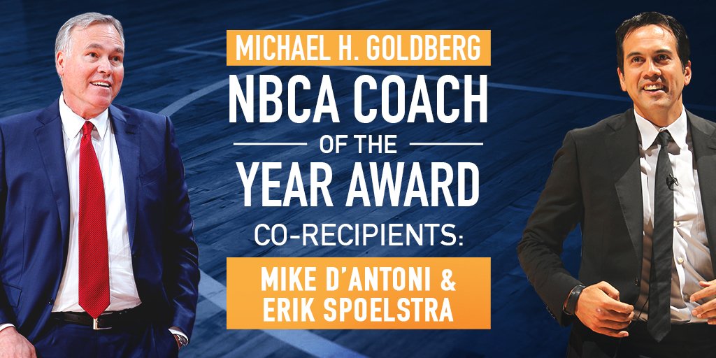 BLEUMAR22's tweet photo. Mike D’Antoni &amp; Erik Spoelstra named co-recipients of the inaugural Michael H. Goldberg... https://t.co/m3f4HU25cJ by #NBA via @c0nvey https://t.co/QuVZZR9kZU
