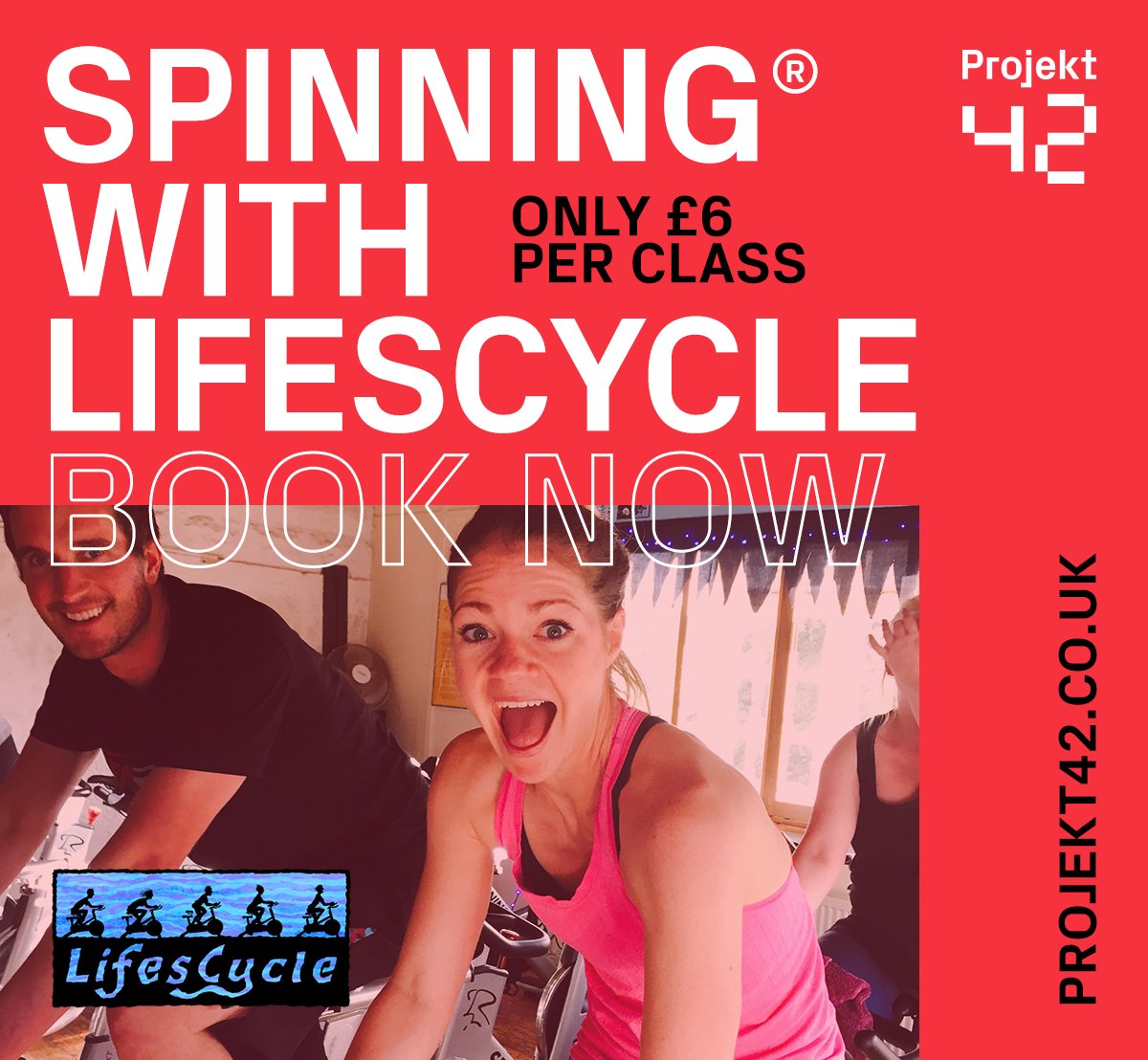 We're delighted to announce that we've partnered with the lovely folks at <a href="/LIfesCycle/">LifesCycle</a> to bring you Spinning classes: projekt42.co.uk
