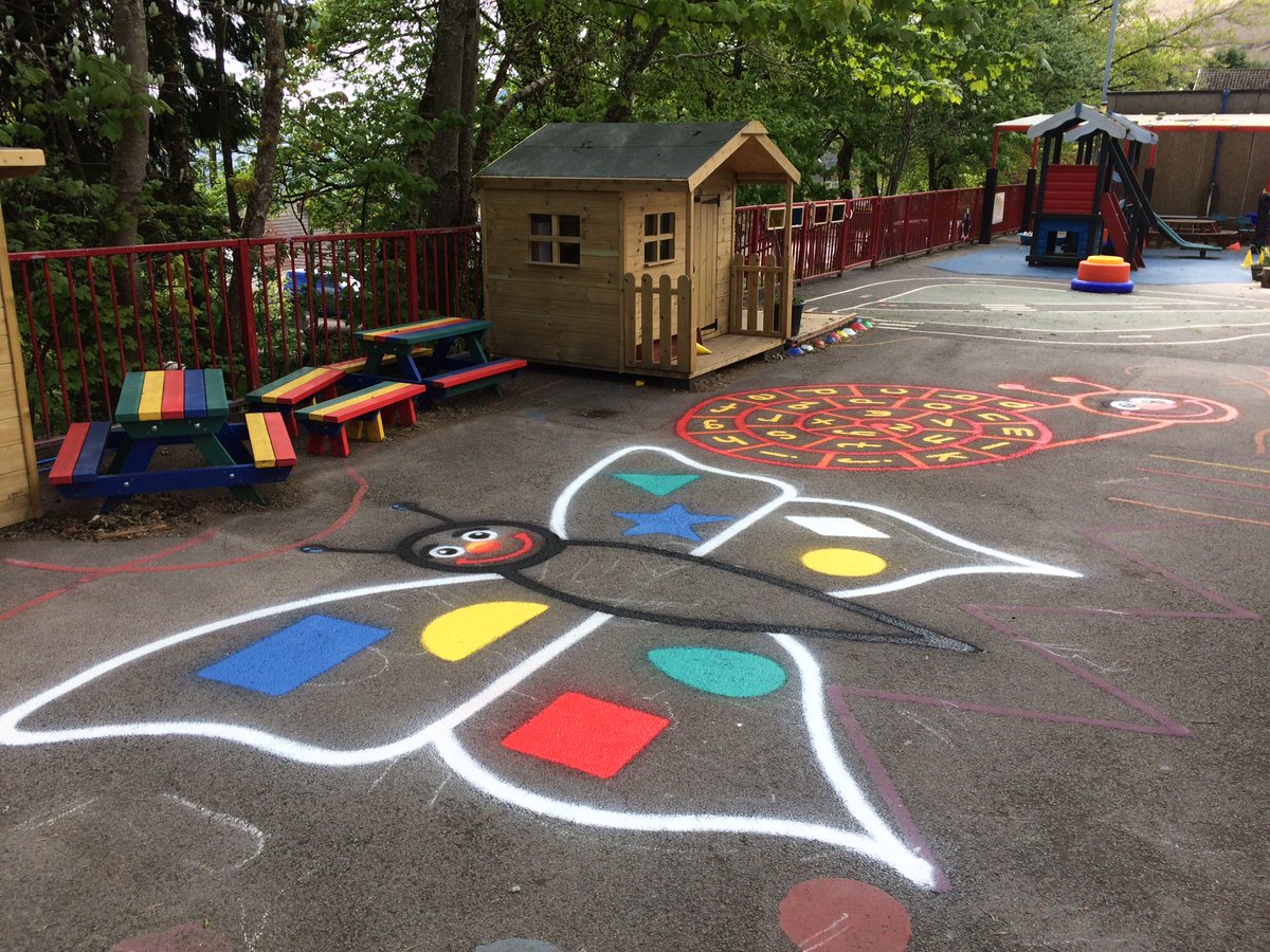 pchildsartist's tweet photo. Day spent marking out games and sports lines on the playgrounds of @pontlottyn in @CaerphillyCBC  #caerphilly #schools #playgroundmarking https://t.co/3Qr3fiSL0M