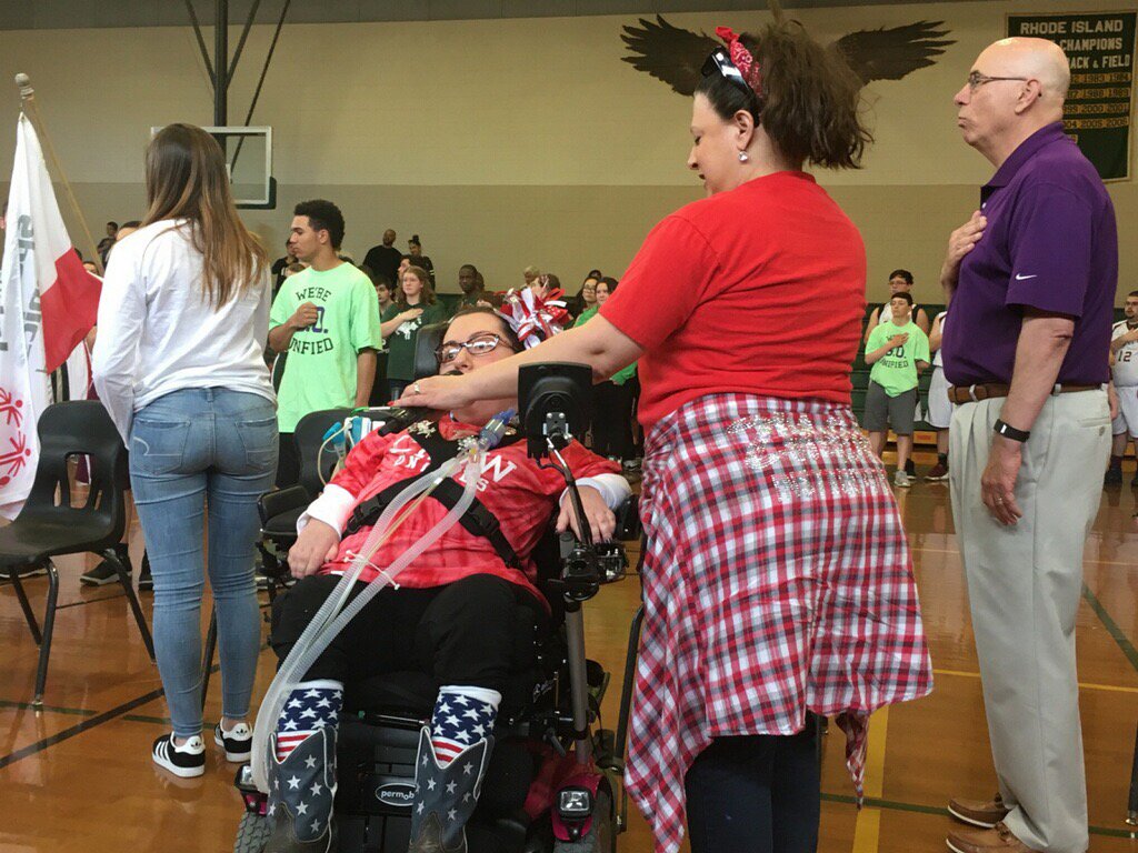 Great job Corina singing the National Anthem today to open the Unified Finals