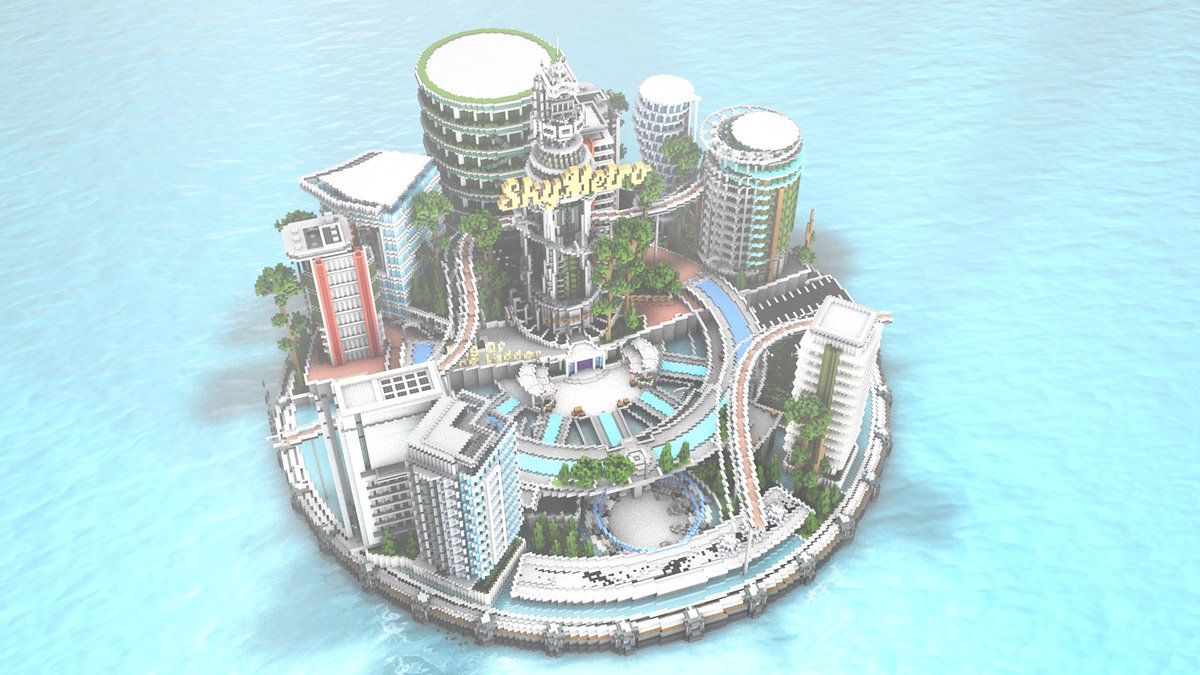 LunarCreative's tweet photo. Hub we did for @SkyMetroMC 
Build by @jasonkingnz &amp; @MatsHeiberg 
Render by @MatsHeiberg https://t.co/Iraj19OeQN