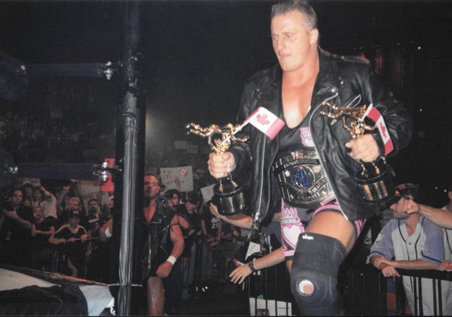 My fav photo from Raw 07/21/97. Happy birthday to the King of Harts. We miss you Owen Hart.  