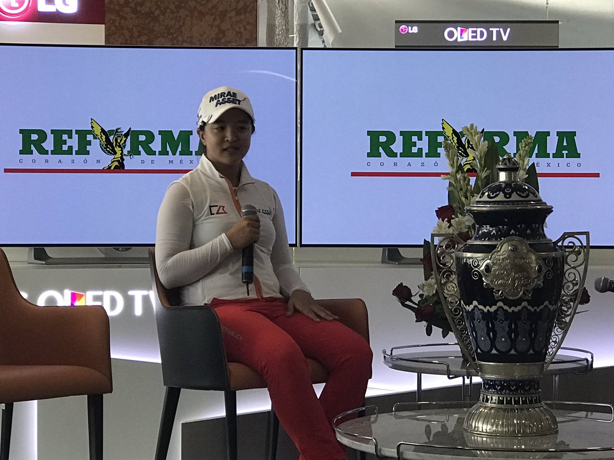 LPGA's tweet photo. "This is definitely the hardest win I've ever had." Sei Young Kim #LOYCDMX https://t.co/VzCXmf4d7n