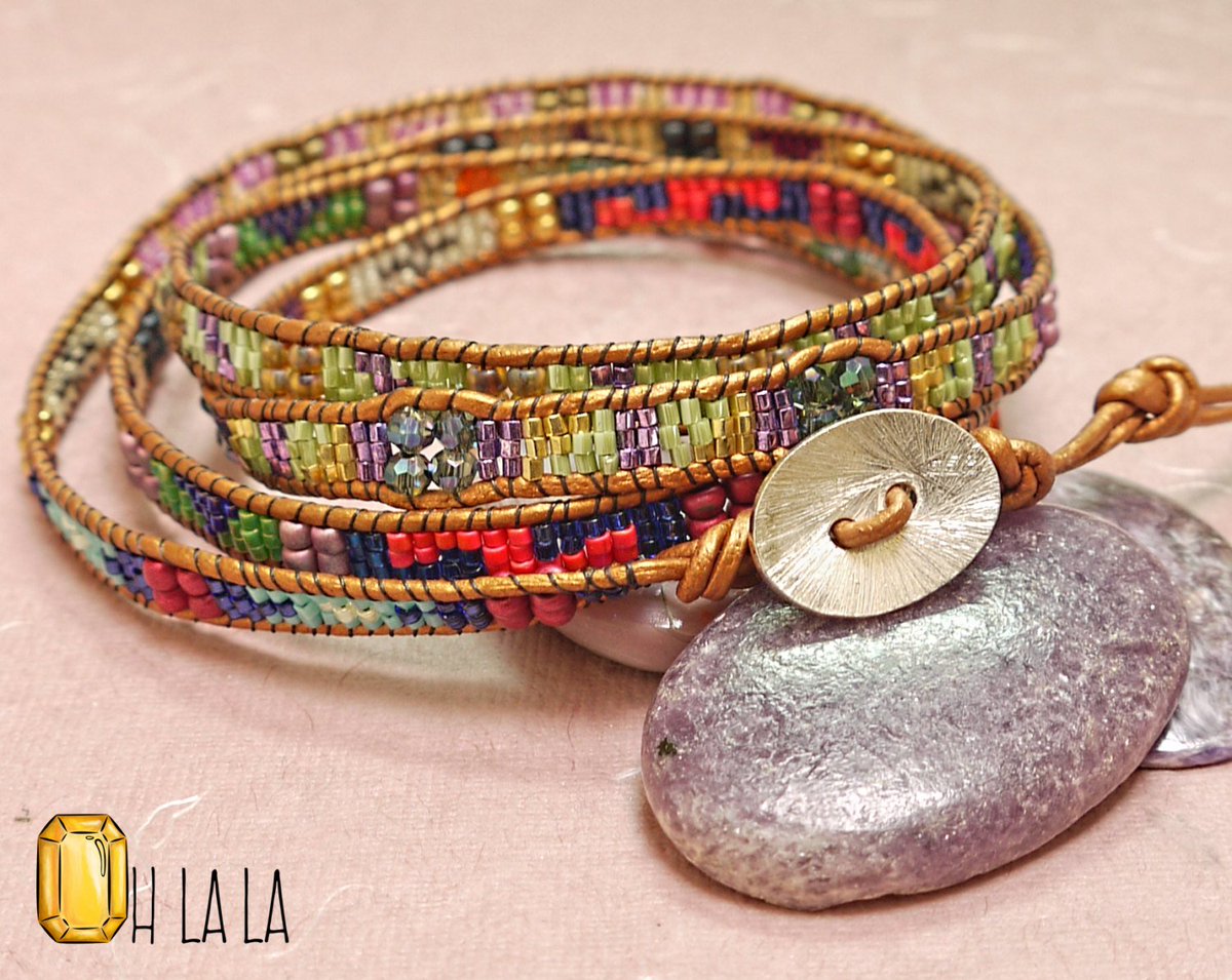 OhLaLaJewelry's tweet photo. Wrap Bracelet with Crystals and Beads on Tan Leather.. https://t.co/U26WQNd32F #etsyhandmade #armcuffs https://t.co/T5XEHMlHJy