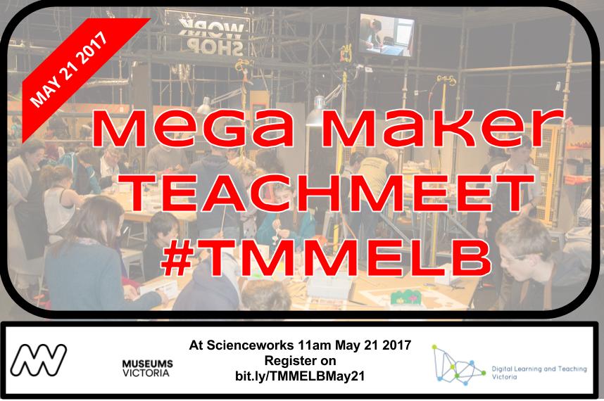 tmmelb's tweet photo. Coming up soon #TMMelb @scienceworks_mv with @DLTVictoria Share your Maker Stories #VICPLN 
Join us https://t.co/7jYBbGnAFH . https://t.co/ZKXt5KSfoF