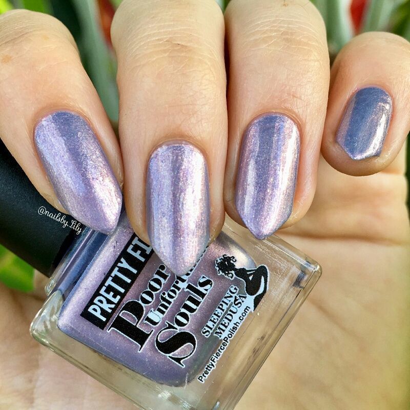 Poor Unfortunate Souls ♡ A Light Pastel Purple Shimmer #NailPolish with Gold Flecks from Our Mermaid Collection! PrettyFiercePolish.com/collections/pr…