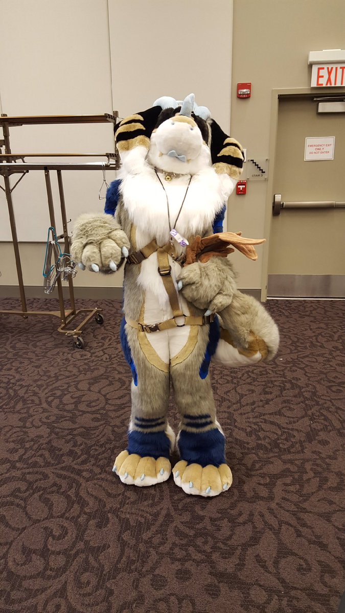 Elephabulous's tweet photo. Decided last minute to attend #chasecon #saratogacomiccon with Max for one day! Hope we can go again! 😊❤️ #dutchangeldragon #fursuit https://t.co/Sl5yMf48Cy