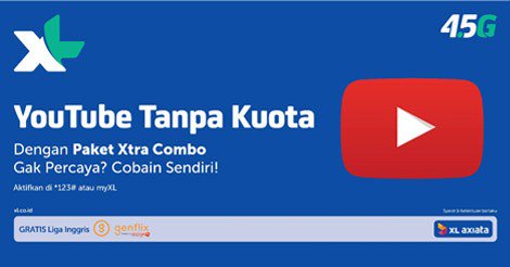 melatiwiii's tweet photo. CumaXL yang bisa bikin kamu nonton YouTube Tanpa Kuota dengan Paket Xtra Combo. Gak percaya? Cek harganya dan bandingkan paketnya! https://t.co/n47HiYnW2a