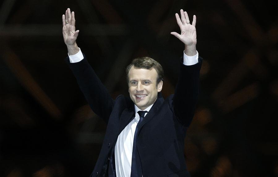 CCTV's tweet image. 5月7日，法國前經濟部長、“前進”運動候選人埃馬紐埃爾·馬克龍，在2017年法國總統選舉第二輪投票中獲得超過65%的選票，當選新一任法國總統。
