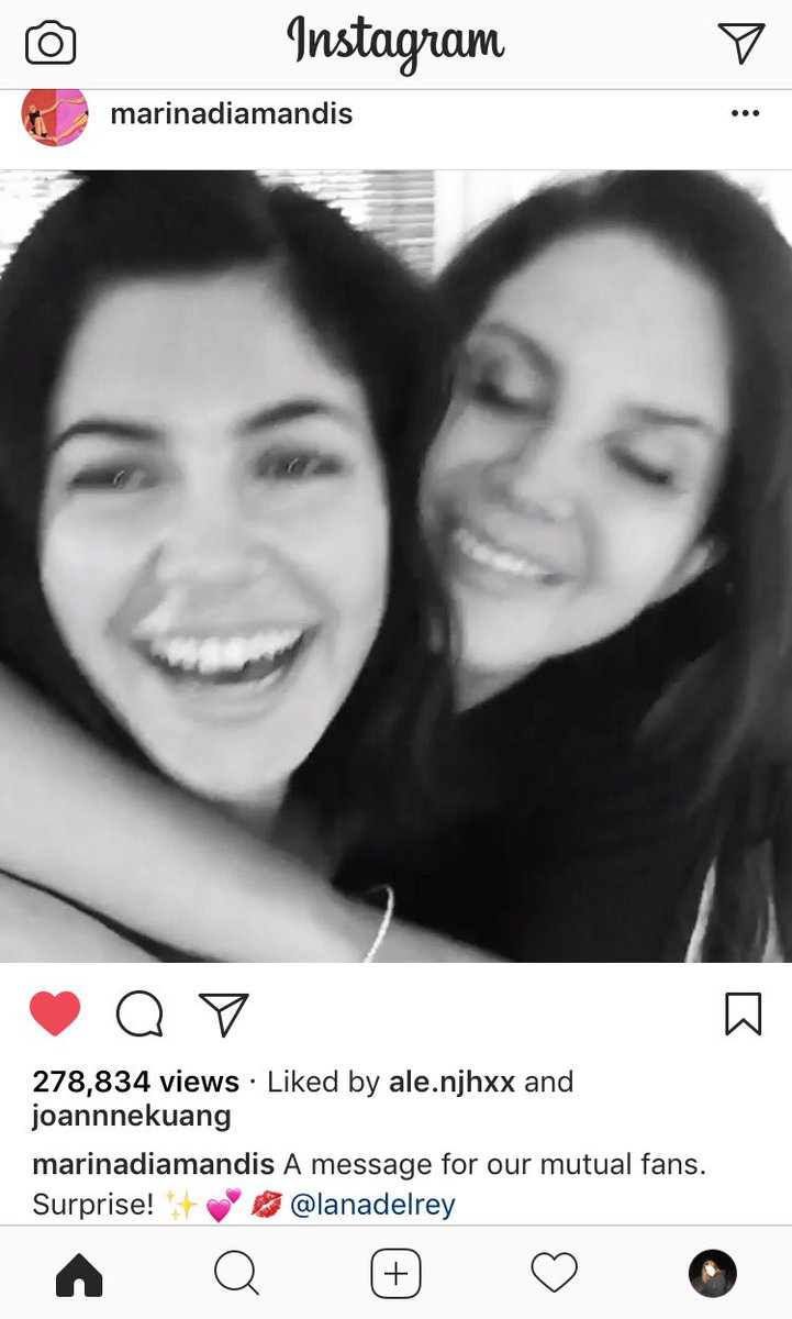 queenpiqqy's tweet photo. I AM CRYING ACTUAL TEARS OF HAPPINESS MY BABIES @MarinaDiamandis @LanaDelRey  IM NOT OKAY https://t.co/TCWiDK6Bqb