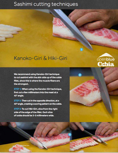 OpenBlueCobia's tweet photo. #Sashimi techniques from the #OpenBlueCobia #SushiGuide by Chef @AndyMatsuda @SushiChefInst ! #Cobia #Openblue #Sushi #Sushichefinstitute https://t.co/oxNBca7HKU