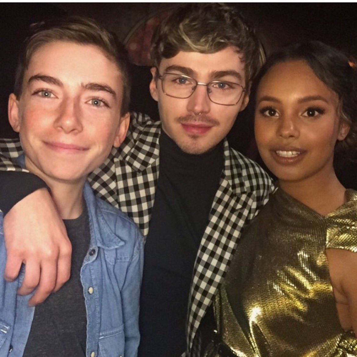 Miles and Alisha Boe with a fan backstage at the #MTVAwards
