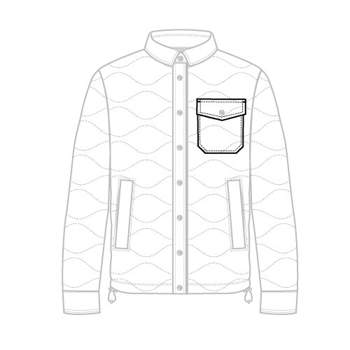 #onionquilt #downfill #shirtjacket chest #pocket bit.ly/2qR1Zsb  
#jacketdesign #fashiondesign #fashiondrawing #fashiontech