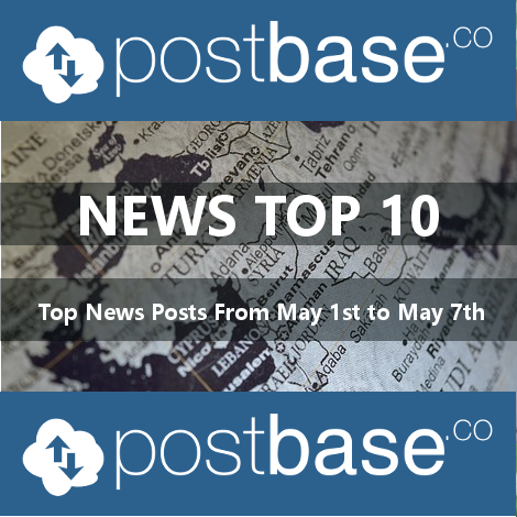 PostbaseCoin's tweet photo. Top News Posts From May 1st to May 7th https://t.co/FOapMHIgbJ #trump #AmericanAirlines #NSA https://t.co/LoVXv0mDFz