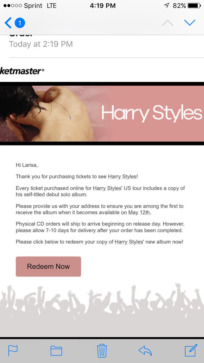 HStyles_Update's tweet photo. Everyone who got tickets for Harry's tour in North America comes with a physical album you just have to redeem it https://t.co/J0hpNUtuK8