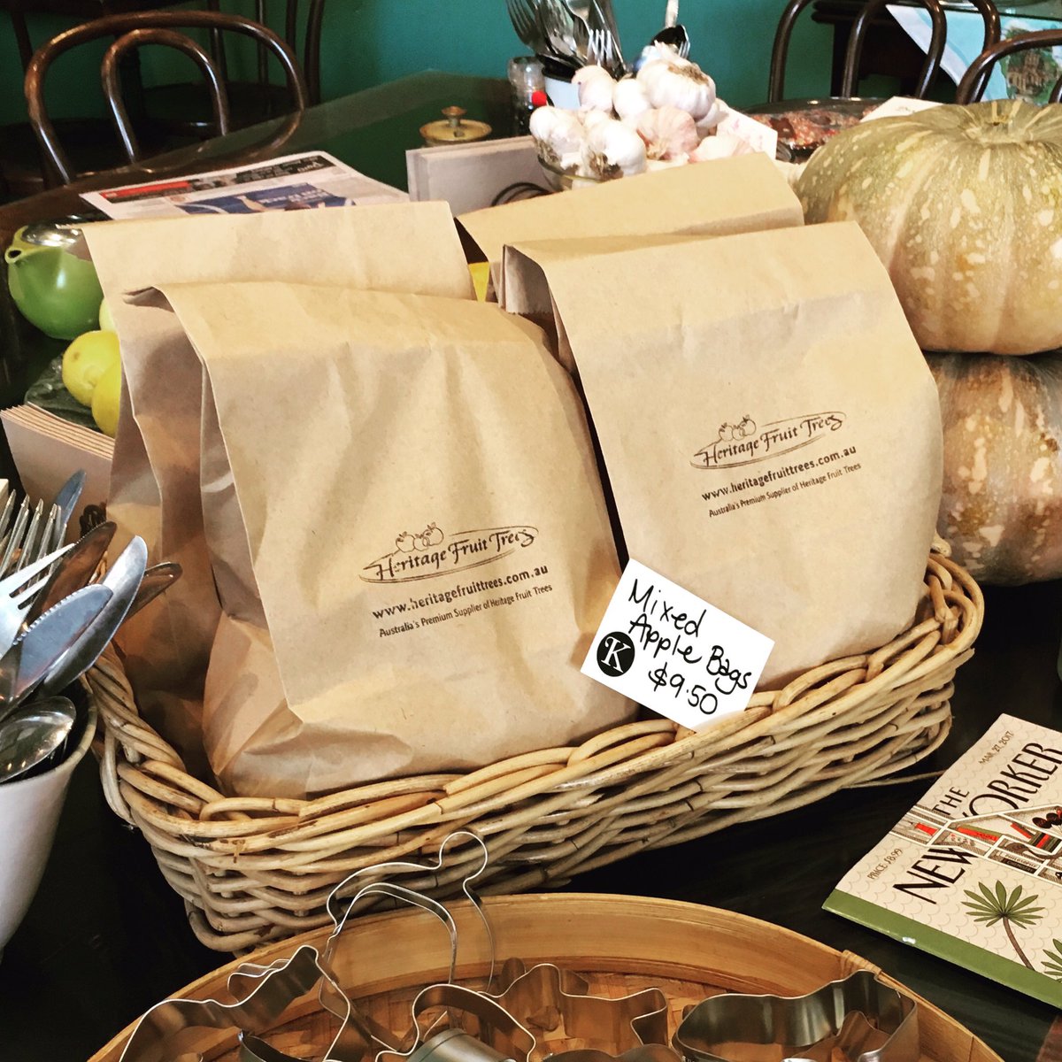 Fresh mixed bags of heritage #apples at <a href="/kitteltys/">Sara Kittelty</a> in Ballarat this week include: Forfar Pippin, Cox's Orange Pippin &amp; Kidd's Orange Red