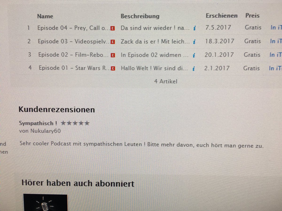 Sowas liest man morgens doch gerne, Danke Nukulary60 für die liebe iTunes Rezension 🙌🏻 wir freuen uns über jedes Feedback !