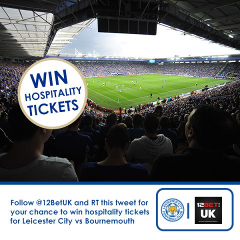 12BETuk's tweet photo. Follow @12BETuk to win a pair of @LCFC hospitality tickets to #LEIBOU. RT this post to win! Winner chosen at random on 12.05.17. https://t.co/CCa0SGysmO