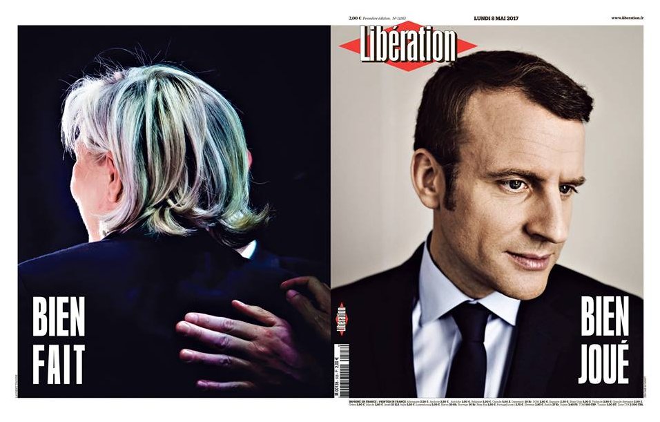 libe's tweet photo. La double une de @libe ce lundi 8 mai https://t.co/KdtIlyBCTk https://t.co/5rydC91R8j