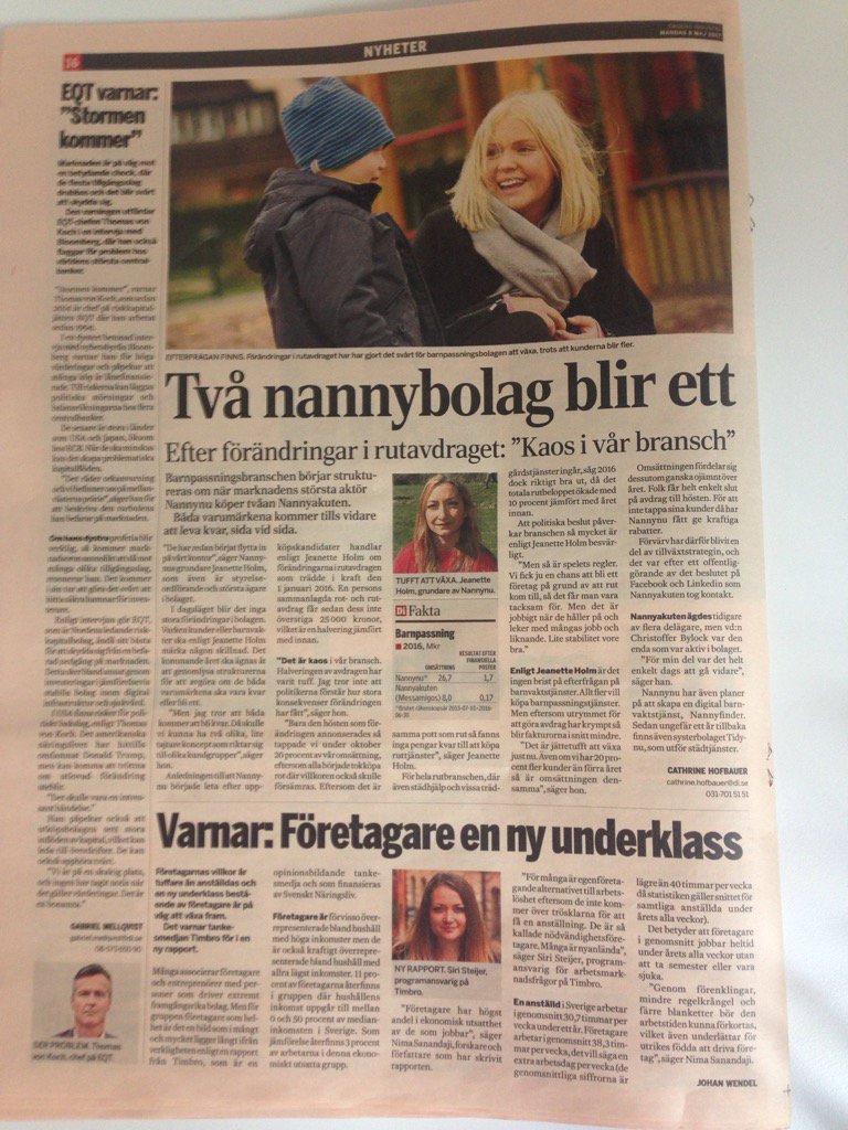 jeanetteholmm's tweet photo. Första bolagsköpet avklarat förra fredagen. Hur kul som helst. Har fått mersmak :-) #nannynu #nannyakuten https://t.co/31wYYPAoQ9