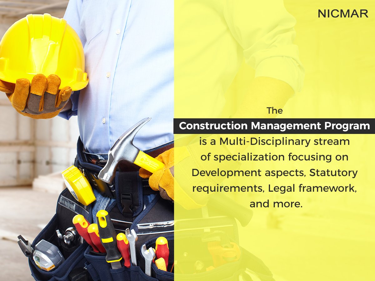 NICMARIndia's tweet photo. The PG-ACM curriculum goes under a review to incorporate the latest advancements in #construction, real estate, Infrastructure, etc. https://t.co/SrfGltiSvN