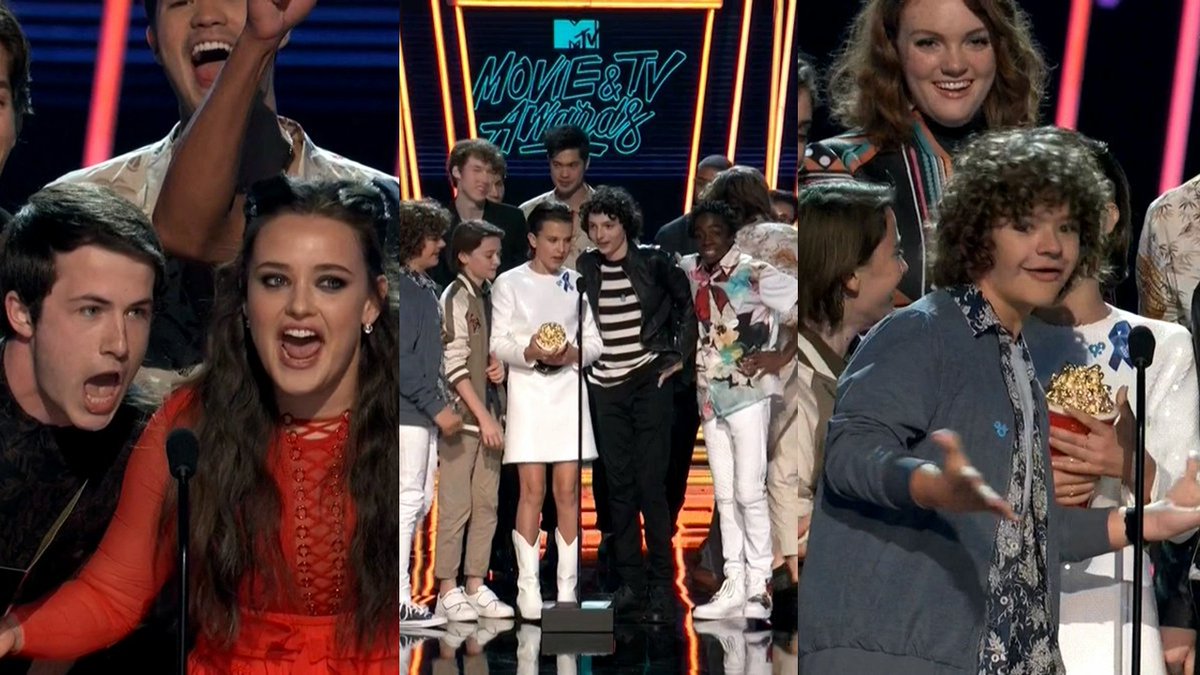 StrangerNews11's tweet photo. #StrangerThings Las mejores series y los mejores elencos!! #Por13Razones #NETFLIX #MTVAwards https://t.co/wfOh7NrAyo