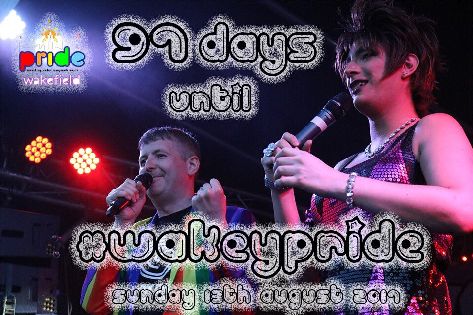 WakefieldPride's tweet photo. 🌈Only 97 days until @MarkyMarkScott dusts off that rainbow suit for @WakefieldPride 2017! 🏳️‍🌈#WakeyPride #LGBT #Wakey https://t.co/dAQCaajXx0