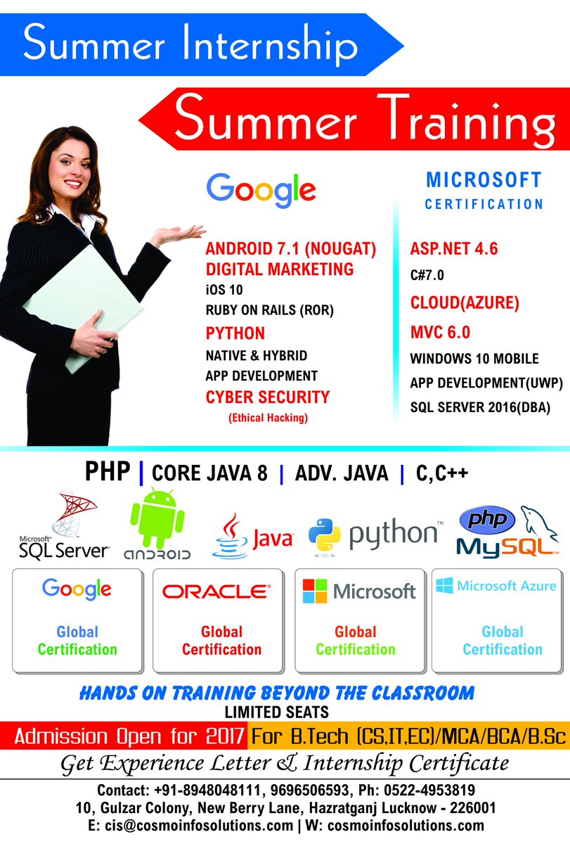 CosmoSolutions's tweet photo. Admission Open Now.
#SummerInternshipSummerTraining
Contact Person Avinash Sharma
Contact Detail 8948048111
Web: https://t.co/sUcvdApdZb... https://t.co/tbkg2scnG1