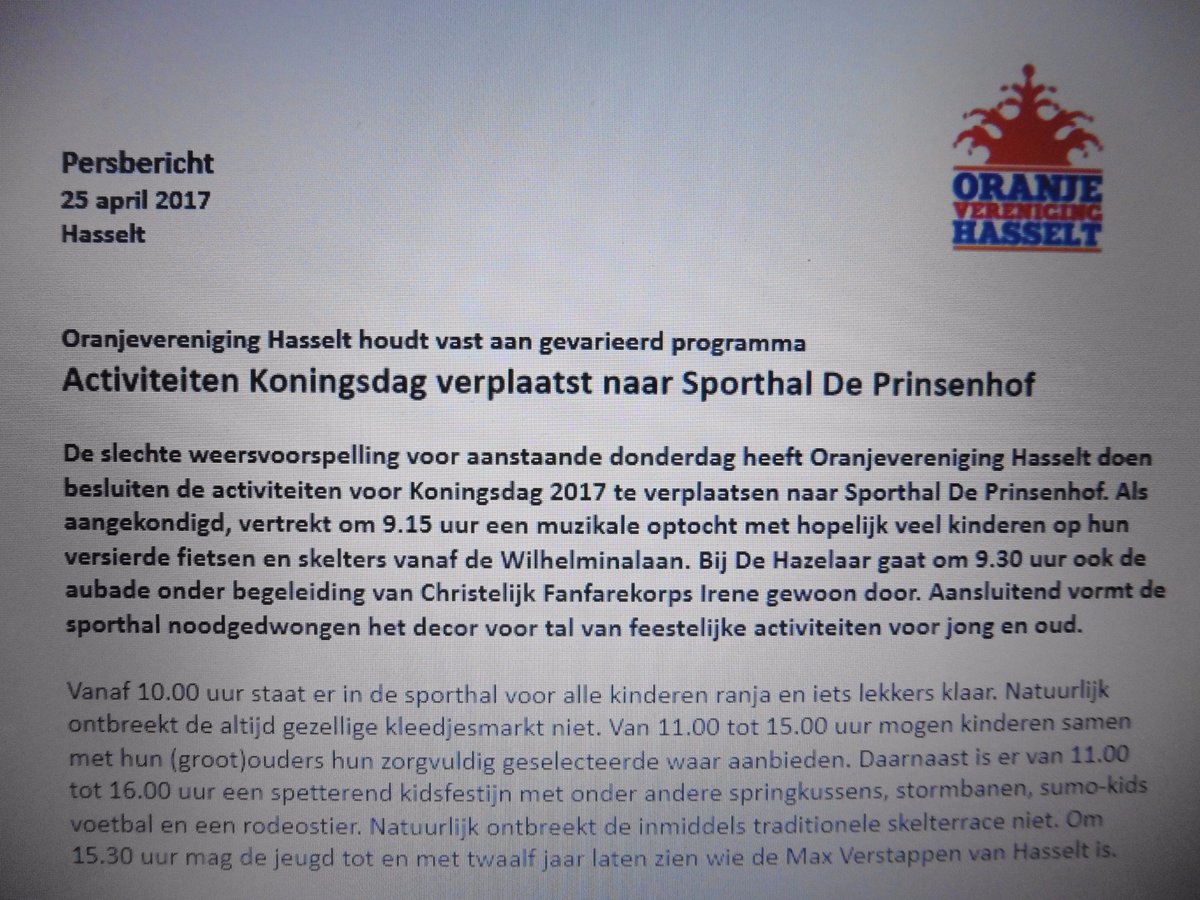 De vakantie zit erop <a href="/Kopijatelier/">Kopijatelier</a> is weer vol in bedrijf. In de vakantie <a href="/OranjeHasselt/">Oranjever. Hasselt</a> nog wel met spoedklus uit de brand geholpen. Fijn!