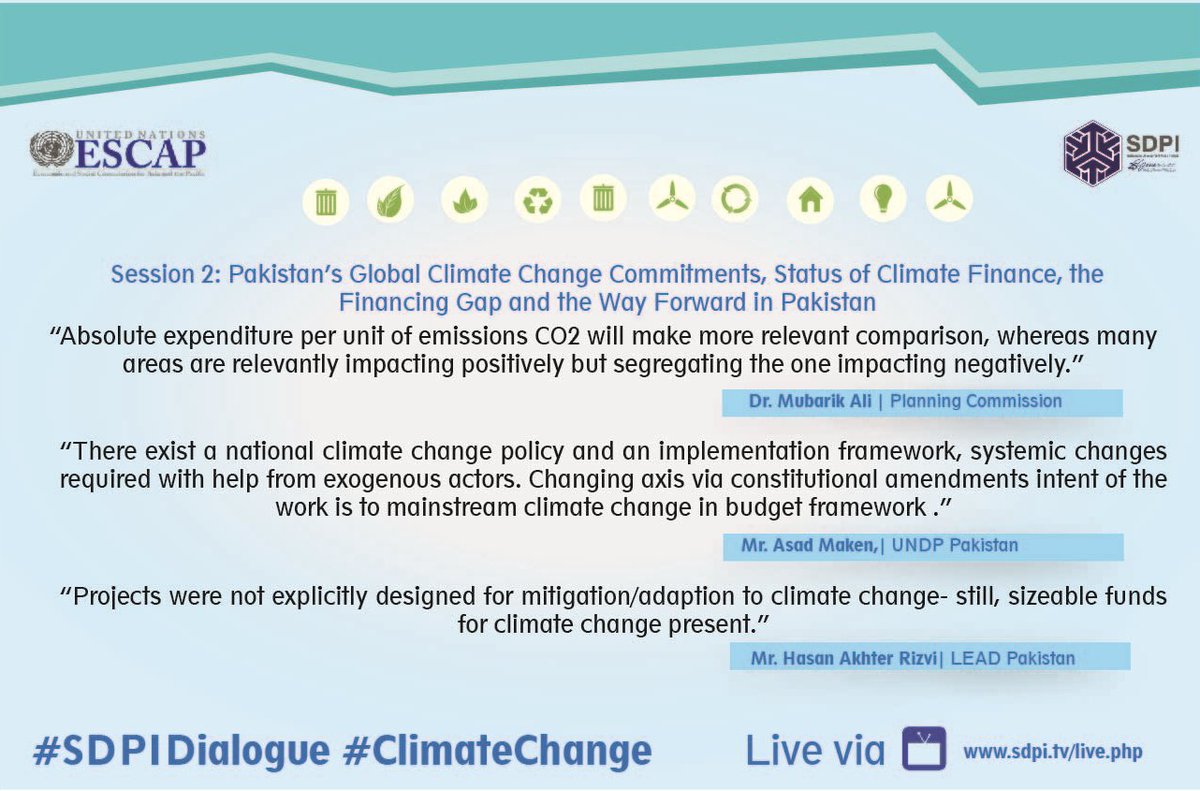 SDPIPakistan's tweet photo. Panelist remarks on the #CCfinancing Gaps & the Way Forward in #Pakistan at #SDPIDialogue. Stay Connected to https://t.co/uaL367rkms. https://t.co/6tblm5GH40