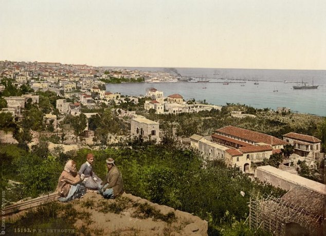 أول صور ملونة للعالم العربي …ساحل بيروت، لبنان، 1890