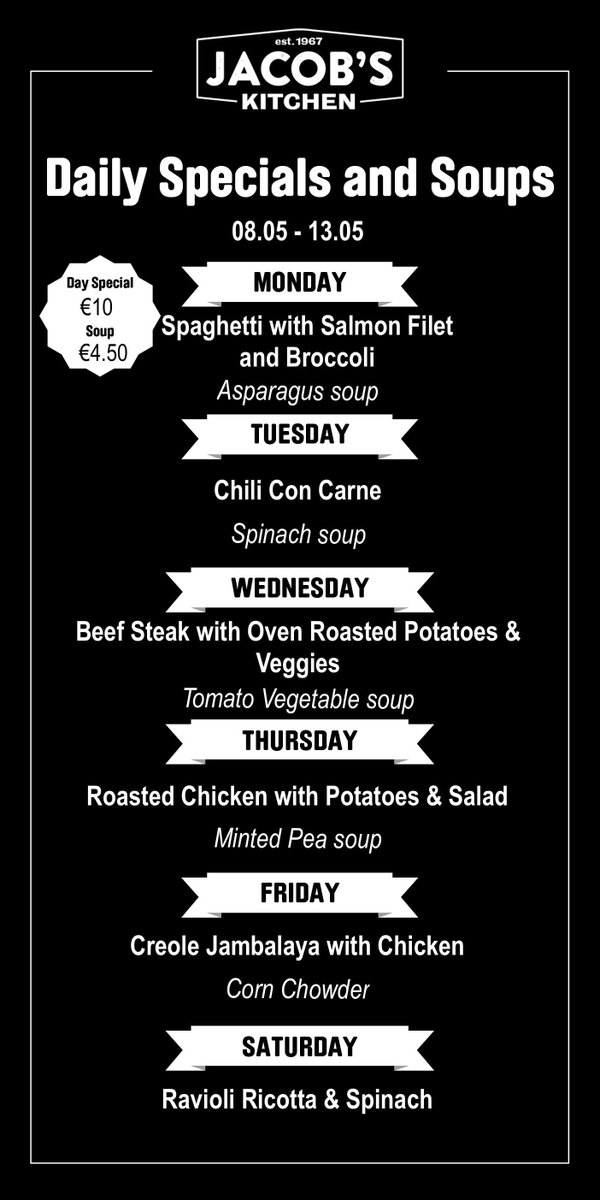 Good morning! Day specials are here :) Today's star: Our famous asparagus soup!