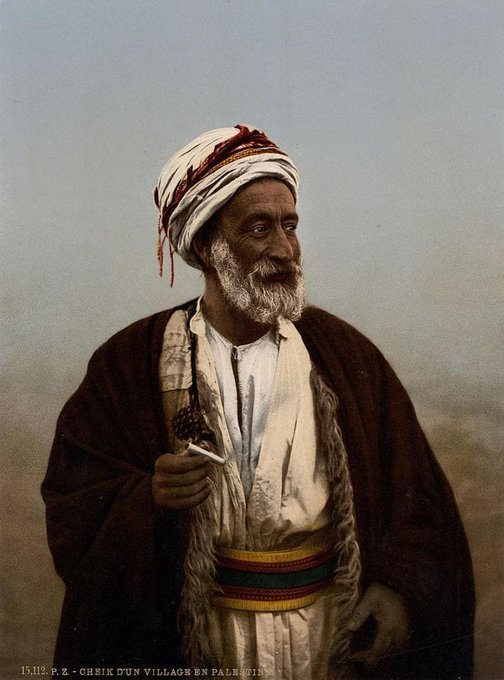 أول صور ملونة للعالم العربي.. شيخ فلسطينى 1890